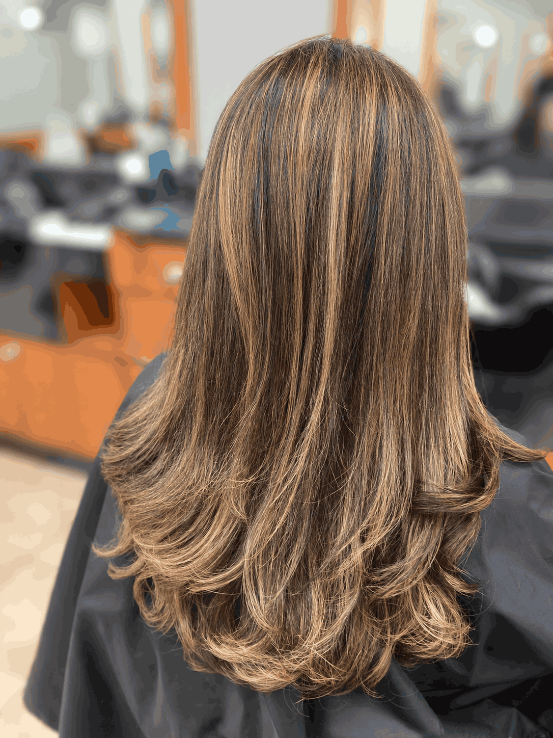 Highlights cut and blowdry